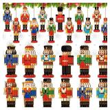 APPEARS NEW - Qunclay 36 Pcs Christmas Nutcracker Ornaments Wood Hanging Miniature Nutcrackers Figures Traditional Holiday Crackers Christmas Tree Ornament for Xmas Holiday Party Decoration