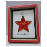 Merry & Bright Red Star Holiday Frame