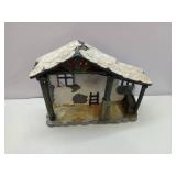 APPEARS NEW - Fovths 14 Inch Decorated Nativity Stable Lighted Tabletop Ornaments with LED Lights for Christmas
