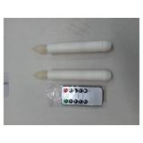 APPEARS NEW - 2Pack Christmas Wreaths for Front Door with Lights & Flickering LED Taper Candles & Remote, 16