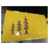 FACTORY SEALED - Decorative Wooden Enamel Pine Tree Set