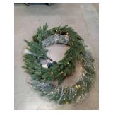 APPEARS NEW - HOHOTIME 9ft Christmas Norfolk Garland with Lights, Artificial Prelit Green Pine Garland for Mantle Xmas Decor, Christmas Decorations for Stairs Railing Fireplace Window Indoor Outdoor