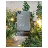 APPEARS NEW - 9FT Christmas Garland with Lights, Pre-Lit Lighted Christmas Decorations for Mantle Fireplace Table Stairs Winter Indoor Outdoor Xmas Home Decor,Realistic Cedar Pine Garlands with Pineco