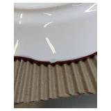 Bico Santa On The Way Scalloped Salad Plates Set of 4, 8.75 Inch Ceramic Dessert Plates for Salad, Appetizer, Side Dishes, Microwave and Dishwasher Safe, Gift for Housewarming and Christmas. (One has 