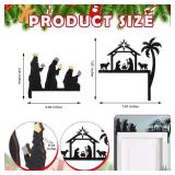 APPEARS NEW - RattanView 2 Pcs 2025 Christmas Door Topper Jesus Nativity Scene Top Frame Decoration Christian Front Door Corner Sign Home Wooden Xmas Party Ornament Table Decor Props Gift for Wall Win