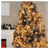 APPEARS NEW - Sggvecsy 20 Pack Artificial Glitter Berry Stem Ornaments 17 Inches Fake Christmas Picks Decorative Glitter Sticks for Christmas Tree DIY Wreath Crafts Gift Fireplace Holiday Home Decor (