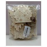 APPEARS NEW - Unfinished Wood Christmas Ornament Set of 24