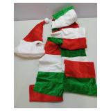 Paterr 2 Pcs Christmas Horse Accessory - Include Scarf & Hat for Xmas Horse Costume (Red, White, Green, Elegant)