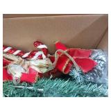 APPEARS NEW - 3ft Tabletop Christmas Tree with Decorations Set and LED Lights