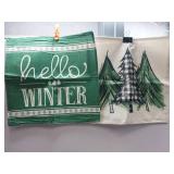 APPEARS NEW - Christmas Throw Pillow Covers Merry Christmas Tree Motto Green Pillow Cover Cushion Cover Sofa Decoration Pillowcase (inside dimension:16x16") designs may vary