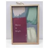 APPEARS NEW - Merry & Bright Holiday Wall Art (11x15.5")