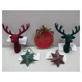 APPEARS NEW - Christmas Ornament Collection - Reindeer, Star & Merry Sign