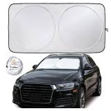 EcoNour Car Windshield Sun Shade | 2025 Upgraded Innovative No-Light-Pass Technology for Maximum Coverage | Foldable Sun Shade Keeps Your Vehicle Cool | Must-Have Car Accessories | Small (59\" x 29\")