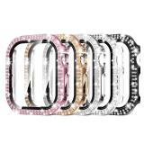 Simpeak 5-Pack Women Bling Screen Protector Case Compatible with Apple Watch 38mm 40mm 41mm 45mm Series 11 42mm 46mm, Screen Case Compatible with iWatch Series 11 10 9 8 7 6 5 4 3 2 1 (46mm)