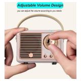 Dosmix Retro Bluetooth Speaker, Vintage Decor, Small Wireless Bluetooth Speaker, Cute Old Fashion Style for Kitchen Desk Bedroom Office Outdoor,Birthday Gifts Ideas for Women Teenage