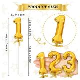 BEISHIDA 3D Number Cake Topper Gold 1 Numbers Happy Birthday Cake Topper 1st 10th 21st 30th 40th 50th Birthday Cake Toppers for Party Wedding Anniversary Decorations