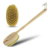 Bernard Jensen Natural Bristle Body Brush - 1 Brush for Dry Brushing, Exfoliation & Skin Care