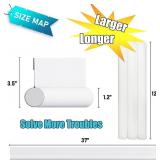 Door Draft Stopper Bottom One Sided Door Draft Blockersï¼37\" Cutable Under Door Draft Blocker Insulator Door Sweep Weather Stripping Soundproofï¼Fits for Interiorï¼Exterior Doorsï¼1 P