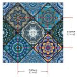 DKTIE Bathroom Window Privacy Film Decorative Films, Get Privacy While Still Letting Light Into Room, Included Tools Easy to Install, Static Cling Renter Frendly (B110-Blue, 17.7\" x 78.7\")