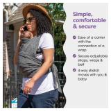 Boppy ComfyFit Adjustable Baby Carrier, 8-35lbs, Heathered Gray, Hybrid Carrier, Newborn to Toddler with Adjustable Straps & Comfort of A Baby Wrap