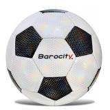 Barocity Classic Black & White Soccer Ball, Size 4, Rainbow Pattern