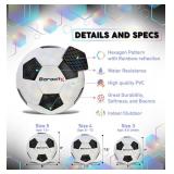 Barocity Classic Black & White Soccer Ball, Size 4, Rainbow Pattern