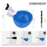 Darcvds Professional Chicken Waterer Cups, 8 Packs Blue Large Chicken Water Feeder, Tee Fittings Poultry Waterer Suitable for Duck, Chicks, Goose, Turkey, Bunny and Bird with Mounting Hole Opener