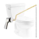 Hibbent Universal Metal Side Mount Toilet Handle Replacement Kit, Brass Toilet Flush Tank Lever with Stainless Steel Flapper Chains for Most Toilets, Chrome Finish
