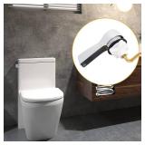 Hibbent Universal Metal Side Mount Toilet Handle Replacement Kit, Brass Toilet Flush Tank Lever with Stainless Steel Flapper Chains for Most Toilets, Chrome Finish