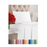 Twin Size 3 Piece Sheet Set - Comfy Breathable & Cooling Bed Sheets Set - Hotel Luxury Bedding for Women, Men, Kids, Teens, Boys & Girls - Deep Pockets, Ultra-Soft and Wrinkle Free - Oeko-Tex - White