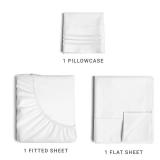Twin Size 3 Piece Sheet Set - Comfy Breathable & Cooling Bed Sheets Set - Hotel Luxury Bedding for Women, Men, Kids, Teens, Boys & Girls - Deep Pockets, Ultra-Soft and Wrinkle Free - Oeko-Tex - White