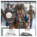 Compatible with Apple AirTag Holder for Kids, Air Tag Tracker Air Tagholder for Kids,Fully Hidden Waterproof Air Tags-4 Pack with Brooch Lapel Pins for Toddler,Clothing,Backpacks,Jackets,Girls