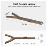 Niteangel Natural Wooden Perches for Bird Cages - Ideal for Cockatiels, Parakeets, Finches & Other Caged Birds (Natural Bark, 2 Pack)