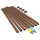 Yecaye Brown Cord Hider, One-Cord Channel Cord Cover on Wall, Cable Management Kit, Wire Covers for Cords, Cable Raceway,W0.59in H0.4in, Brown