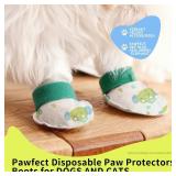 Furrtripsy Disposable Dog Booties for Dog Cats,Pet Booties Waterproof and Breathable with Adjustable Velcro,Unstoppable Paw Protectors for Large,Small and Medium (Small)