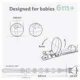 Cuddle Campus Silicone Pacifier Clip Holder with One Piece Design, Pack of 4 Soft Flexible Binky Clips with Texture Set 1(6M+)