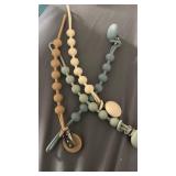 Cuddle Campus Silicone Pacifier Clip Holder with One Piece Design, Pack of 4 Soft Flexible Binky Clips with Texture Set 1(6M+)