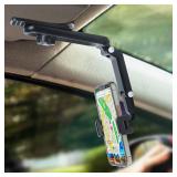 XEFINAL Sun Visor Phone Holder,360Â° Rotatable Rearview Phone Holder, Cell Phone Holder for Car Sun Visor Perfectly for iPhone, Samsung & Other Cellphone, Car Accessories