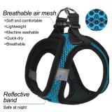 matilor Dog Harness Step-in Breathable Puppy Cat Dog Vest Harnesses for Small Medium Dogs Blue