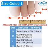 Chiroplax Toe Tubes Sleeves Protectors Cushions Fabric & Gel Lining Separator Tubing Finger, Bunion, Hammer Toe, Callus, Corn, Blister (5 Pack, Size Medium)