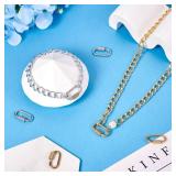 Pandahall 4Pcs Stainless Steel Jewelry Carabiner Clasps Screw Carabiner Lock Charms Clasp 2 Colors Oval Necklace Clip for DIY Keychain Jewelry Making, 22x11x4mm