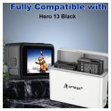 Artman Hero 13 Battery 2300mAh 2-Pack for GoPro Hero13 Black Camera with 2-Slot Pocket Storage Fast Charger, Fully Compatible with GoPro Hero 13 Battery and Charger