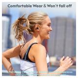 Nsiucion Open Ear Clip-On Earbuds, Wireless Bluetooth Headphones, Comfortable Wear Nice Secure Fit Earphones, Long Playtime, Digital Display Charging Case, Born for Sports (Black)