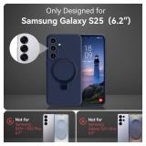 Vanxiliiy for Galaxy S25 Case with Stand, Slim Liquid Silicone Phone Cases for Samsung Galaxy S25 Compatible with MagSafe, Full Camera Protection Magnetic Kickstand Case for Samsung S25, Dark Blue
