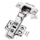 Luokim 2pcs Half Overlay Cabinet Hinge Frameless Concealed Door Hinges European Soft Closing Four-Hole Mounting Plate Hinges Nickel Plated Finish