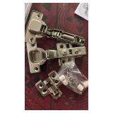 Luokim 2pcs Half Overlay Cabinet Hinge Frameless Concealed Door Hinges European Soft Closing Four-Hole Mounting Plate Hinges Nickel Plated Finish