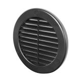 Awenta Plastic Air Vent Grille Cover 100 mm 4 inch, Black with Insect Grid Fly Net, Screw Hole Covers for Better Look