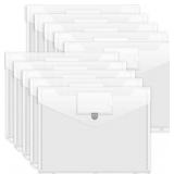 Forvencer Binder Pocket, Super Heavyweight Plastic Folders with Tight Closure, Folders with Pockets Side Loading, Binder Organizer, Binder Dividers with Pockets, Letter Size, Clear