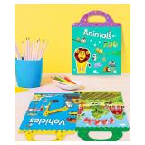 Walenced Reusable Sticker Book for Toddlers 2-4 Years, Stickers for Kids, Toddler Sticker Book Ages 1-3, Toddler Craft Activities, Toddlers Travel Toys Ages 2+ Boy Girl Birthday Gifts