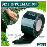 Gersoniel 2 Rolls 2 in x 16.5 ft Double Sided Turf Tape for Artificial Grass Rug Self Adhesive Artificial Turf Tape for Lawn Garden Carpet Connecting Outdoor Carpet